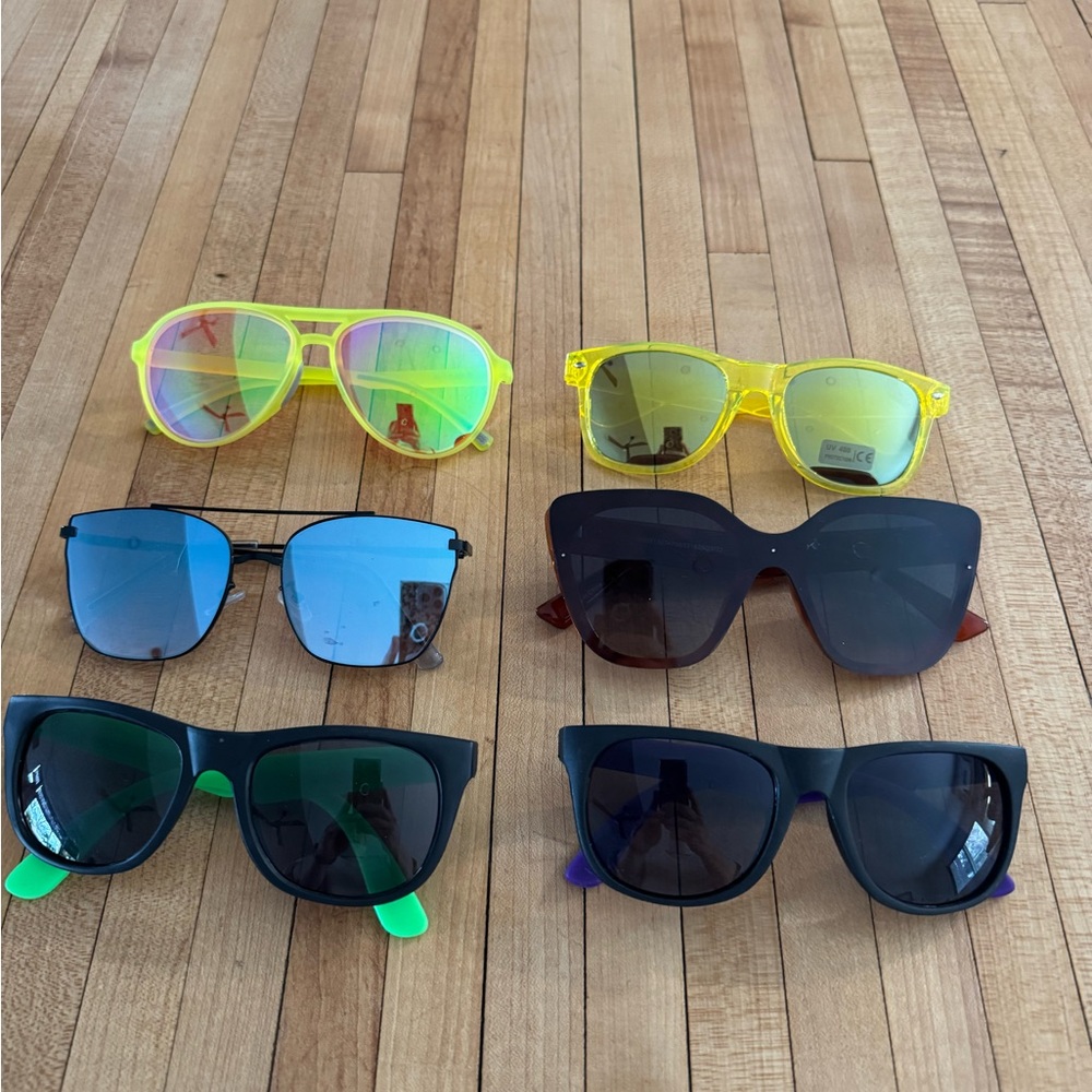 Trendy Sunglasses Set - Neon and Classic Shades